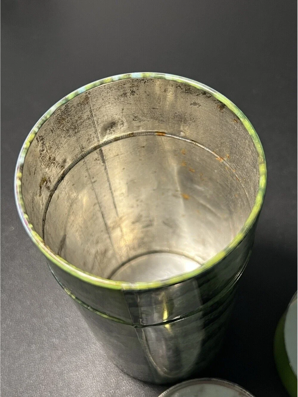Vintage 1970s Japanese Green Tea Tin Canister Chatsumi Musume Tea Picker, 7.75”